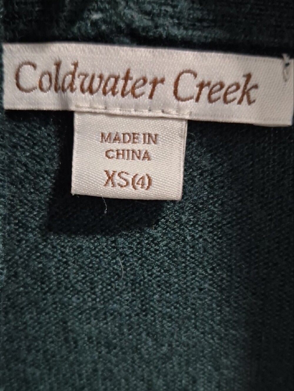 Coldwater Creek Dark Teal Open-Front Ribbed Shawl Collar Cardigan - Picture 2 of 4